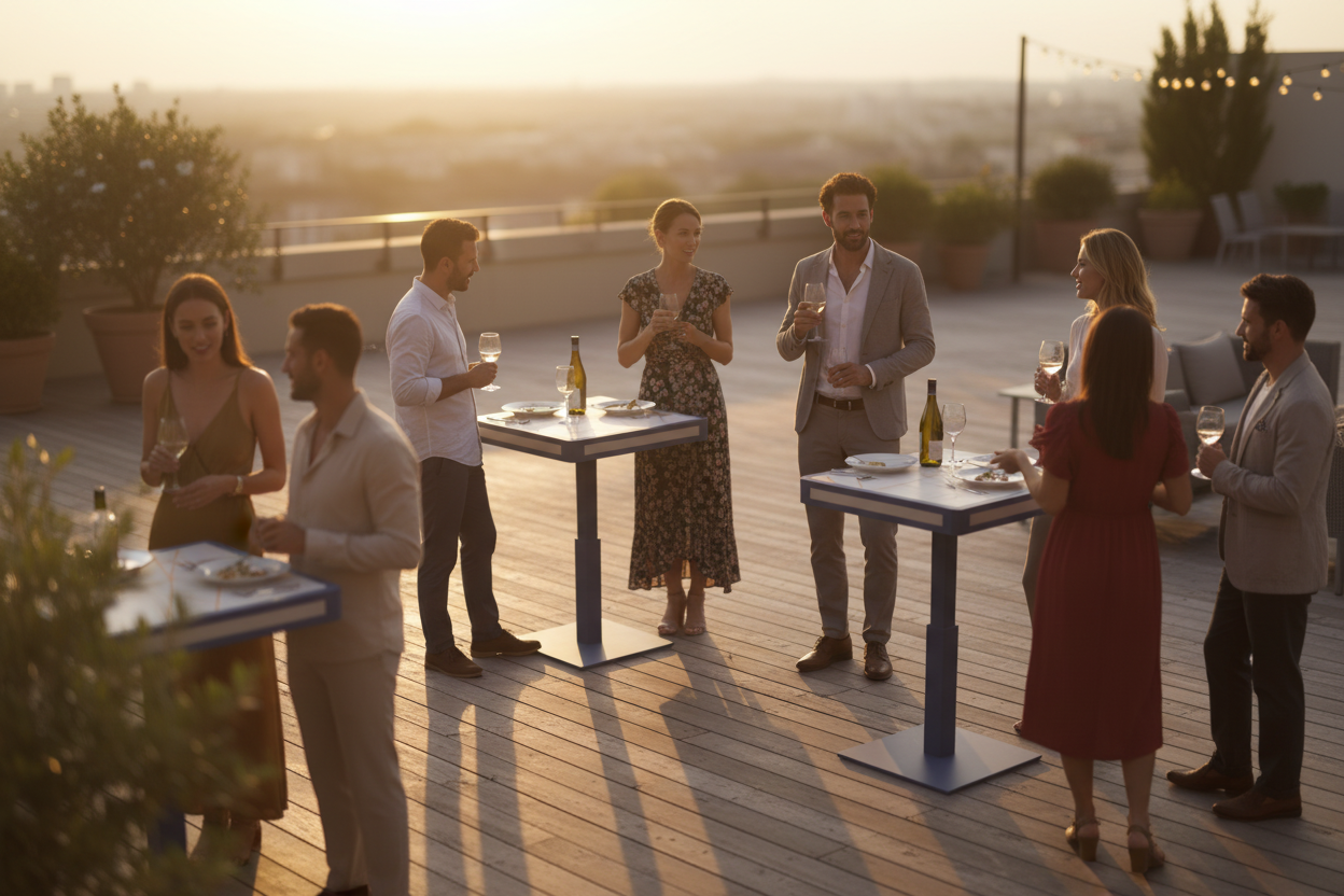 table haut de réception personnalisable