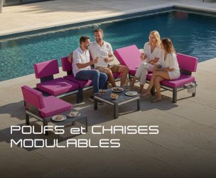 pouf et chaises de jardin modulable